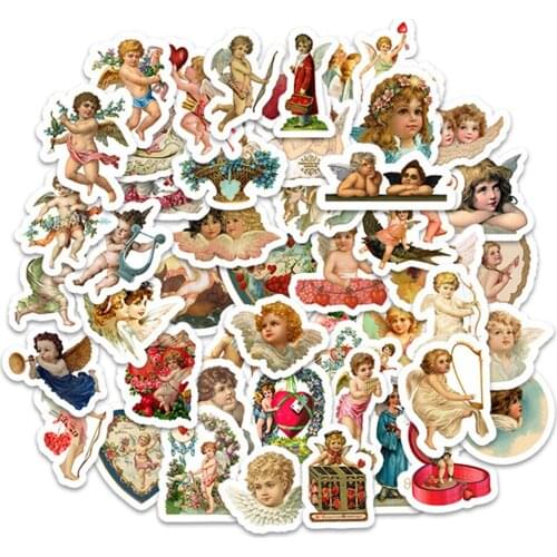 50Pcs Retro Cupid Little Angel Stickers Laptop Phone Skateboard Suitcase Waterproof Cute Decal For Computer Graffiti Sticker