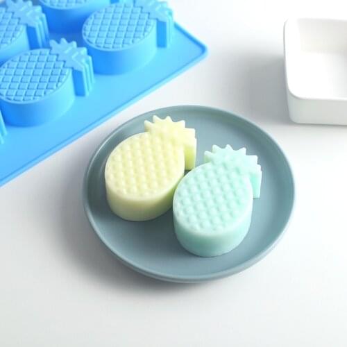 6-hole Pineapple Silicone Mold Handmade Soap Mold Pudding Chocolate Mold Cake Decoration Soap Making Supplies Resin Mold