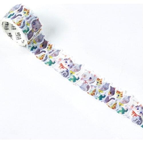 80pcs/roll Changing Dress Cat Cartoon face Decoration Washi Tape DIY Planner Diary Scrapbooking Masking Tape Escolar