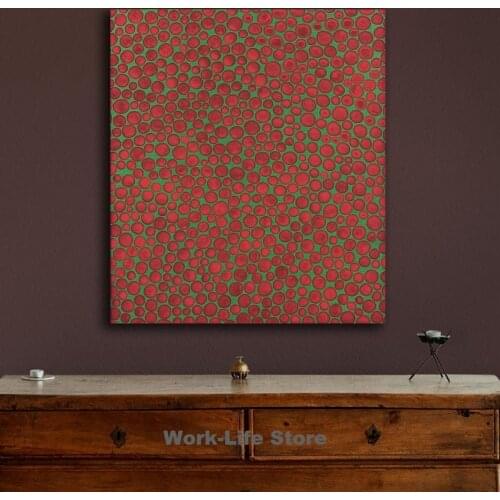 Abstract Posters and Prints Wall Art Kusama Yayoi Dots 80 Painting For Living Room Home Decoration Canvas Painting Decor