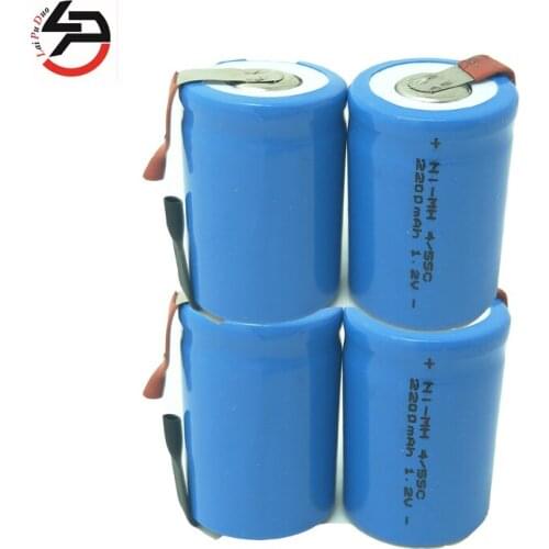 Laipuduo 4pcs 4/5SC NI-MH 2200mah Rechargeable batteries accumulator power bank 4/5 battery screwdriver electric drill battery