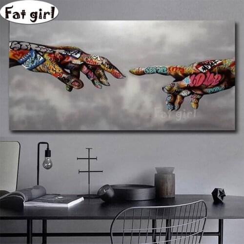 Embroidery Handicraft 5D Diy Diamond Painting Cross Stitch kits Doodle Painted hand Square round rhinestone large size home art