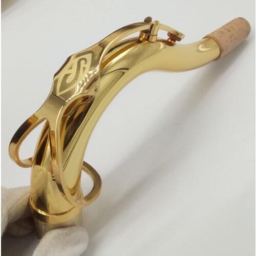 Free Shipping New De Xin Bb Tenor Saxophone Necks Professional Sax Necks Brass Accessories Gold Plating