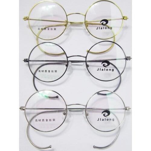 Oversize 50mm Vintage Round Antique Wire Rim Metal Eyeglass Frames Full Rim Men Women Retro Glasses myopia Rx able