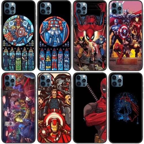 Captain Spiderman USA Anime Phone Cases cover For iphone 11 Pro Max case 12 8 7 6 S XR PLUS X XS SE 2020 mini mobile cell shell