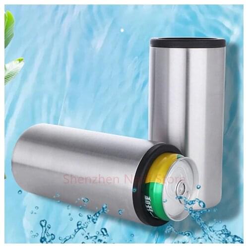 12oz Insulated Slim Can Stainless Steel Can Cooler for Slim Beer Insulated Can Cooler for Regular Cans,Tall Skinny Cans, Bottles