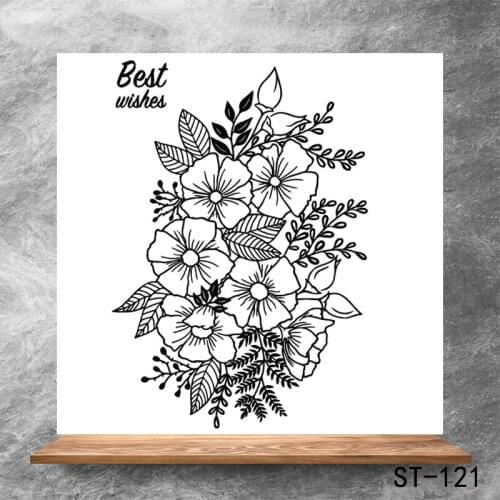 Beautiful flowers Transparent Clear Stamps DIY Scrapbooking Album Card Making DIY Decoration Making Embossing Stencil