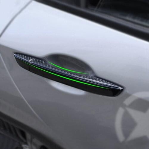 Carbon Fiber Car Exterior Door Handle Pulll Cover Sticker Trim For Honda Civic 10th Gen 2016 2017 2018 2019