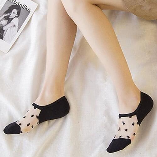 New 1Pair Elegant Women Girls Cotton Comfortable Solid Dot Spring Summer Wear Low Ankle Invisible Elastic Short Socks