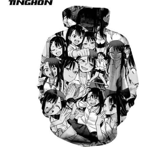 Please Dont Bully Me Nagatoro T-shirt Cool Black White Anime Tee Unisex Couple Short Sleeve Hip Hop Tops Plus Size XS 6XL 7XL