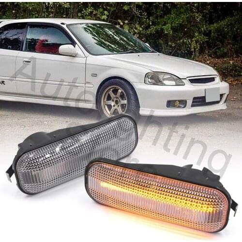 Clear Lens Amber Color Led Fender Side Marker Light Turn Signal Lamp for 96-01 Honda Civic EK EJ CR-V RD