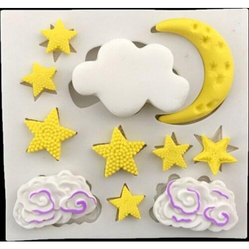 Cloud Star Moon silicone mold fondant mold cake decorating tools chocolate gumpaste mold