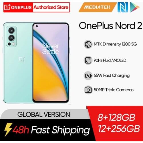 Global Version OnePlus Nord 2 5G Smartphone 8GB 128GB 50MP AI Camera OIS MTk Dimensity 1200-AI Warp Charge 65W