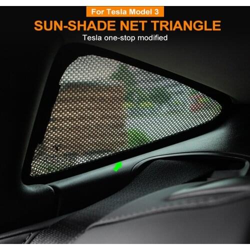 2PCS Car Window Sunshade For Tesla Model 3 Sunshade Triangle Sun shade net sunshades Protector Model3 car accessories 2018-2021