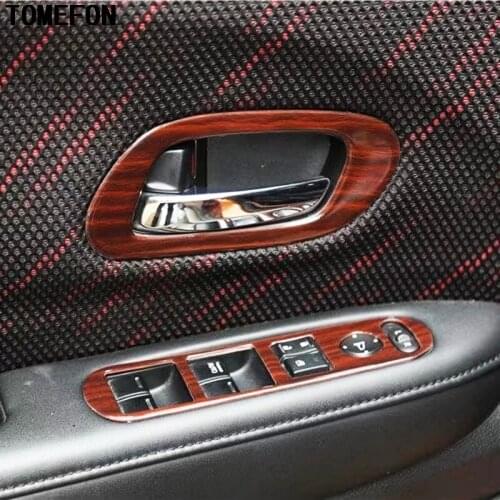 TOMEFON For Honda Vezel 2015 2016 2017 LHD ABS Wood Window Switch Panel Inner Door Handle Bowl Cover Trim Interior Accessories