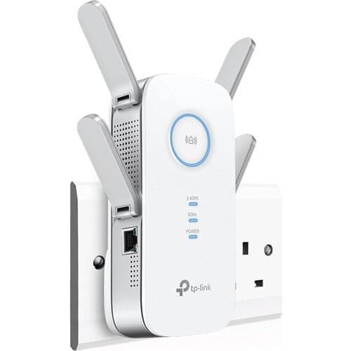 TP-Link Universal Dual Band Range Extender, Broadband/Wi-Fi Extender, wi-Fi Booster/Hotspot with 1 Gigabit Port and 4 Antennas