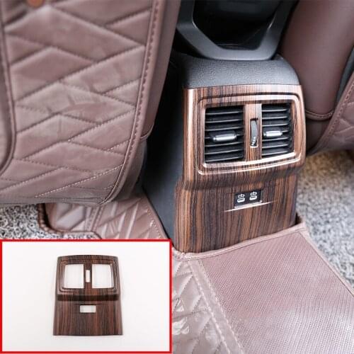 Rear Air Conditioning Vent Protection Frame Trim (Type-C) For BMW X2 F47 2018-2019 Pine Wood Grain Car Accessories Plastic 1 Pcs