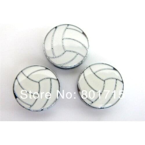 Volleyball 8mm slide Charms 100pcs zinc alloy fit wristband petcollar keychain wholesales
