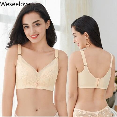 Weseelove Sexy Push Up Bra C D E Cup Lace Bras for Women Lingerie Female Bralette Underwear Big Plus Size No Rims Paper Bra M07