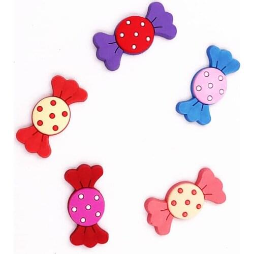 10Pcs Sweet Yummy Candy PVC Flatback DIY Elastic Hair Bands Jewelry Charms Magnets Cable Rings Pen Clothes Accessories