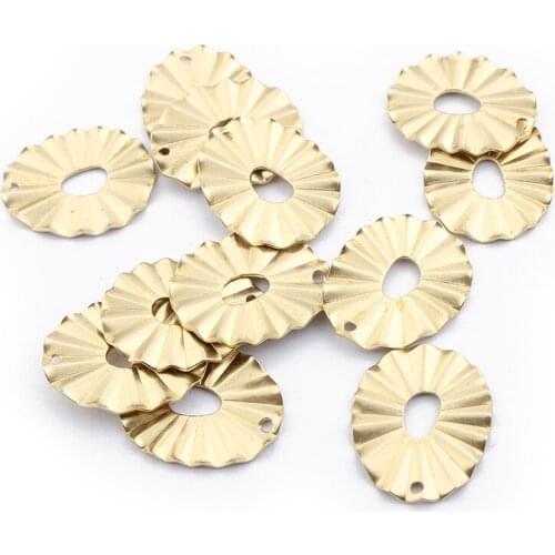 20pcs Charms Irregular Round Geometric Open Round Pendant Raw Brass Jewelry Diy Bohemia Women Earring Jewelry Making Findings
