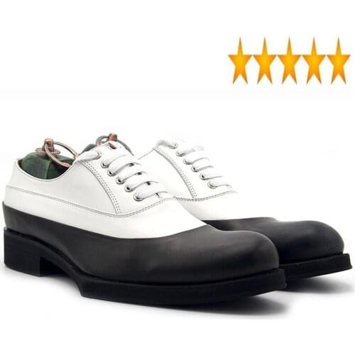 2021 NEW Panelled Oxford for Real Cow Leather Lace Up Formal Fashion Brand Wedding Derby Shoes Men Plus Size