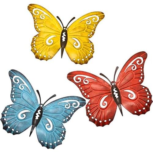 3PCS/Set Metal Butterfly Wall Art Inspirational Wall Home Decor Butterflies for decoration Sculpture Hanging for Indoor Outdoor