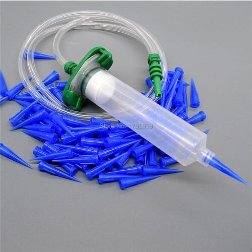 30cc Glue Dispenser Syringes Barrel and Dispenser Connector 30cc Syringe Barrel Adapter with 100pcs 22G Tapered Dispensing Tips