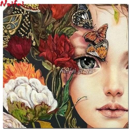5D Round square Drill big eyes girl Home Decoration Diy Diamond Painting Cartoon fairy Needlework Full Diamond Embroidery