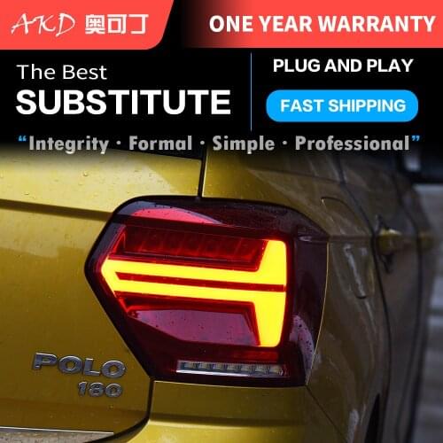 Car Tail Lights Automotive Parts for VW New POLO 2018 2019 2021 Taillights Rear Lamp LED Signal Reversing Parking Lights