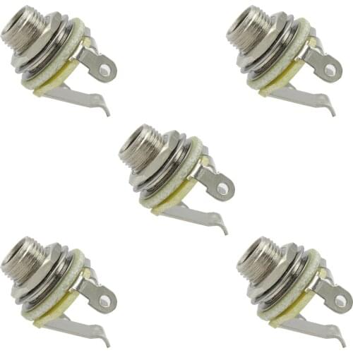 Bescoos 5PCS Full-contact Output Jack for Guitar/Bass, with Mounting Hardware