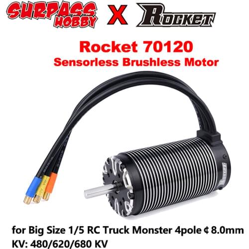 Surpass Hobby ROCKET 70120 680KV 620KV 480KV Sensorless Brushless Motor for 1/5 Scale RC Monster Off-road Truck Car Traxxas MST
