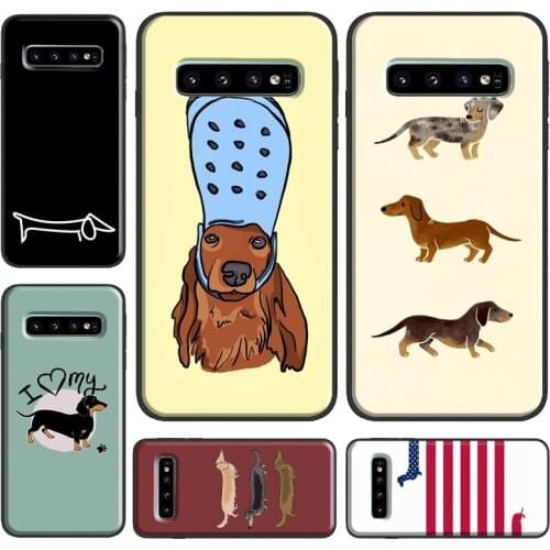 Dachshund Sausage Dog Love Case For Samsung Galaxy S20 FE S8 S9 S10 Note 10 Plus Note 9 Note 20 S21 Ultra Phone Cover