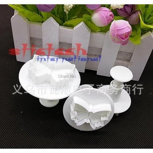 By dhl or ems 200 set Butterfly Shape Fondant Cake Cookie Plunger Cutters Mold Tools Christmas Cake Decorating Tools