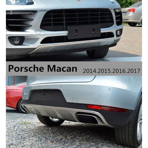For Porsche Macan S 2014.2015.2016.2017 Front + Rear Bumper Diffuser Stainless steel Bumpers Guard skid plate car accessories