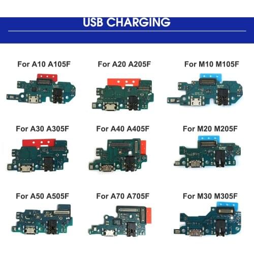 USB Charging Dock Port Socket Jack Connector Charge Board Flex Cable For Samsung A10 A105F A20 A30 A40 A305F A50 A505F A70 M10
