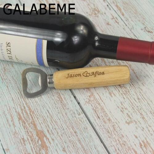 Galabeme Personalized Wood Beer Bottle Opener custom Bottle Opener Engraved Groomsmen Customized Groomsmen gifts for men