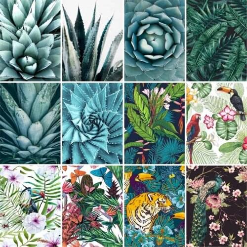 GATYZTORY 60x75cm Paint By Numbers Kits Frameless green plants DIY Painting By Numbers On Canvas Home Decor Digital Hand Paintin