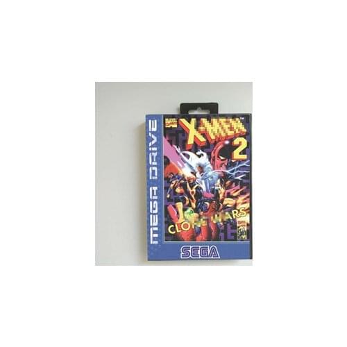 X-Mens 2 Game Clone Game Wars - EUR Cover With Box 16 Bit MD Game Card for Sega Megadrive Genesis Video Game Console
