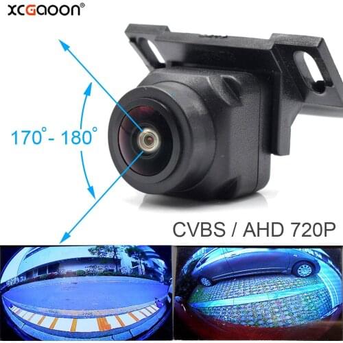 180 Degree Fisheye Lens AHD 720P / CVBS Night Vision Vehicle Rear Side Front View Camera Waterproof With Control Wires
