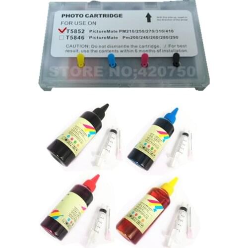 Full Ink Refillable Cartridge For T5852 , T-5852 For Epson PictureMate PM210 PM235 PM250 PM270 PM310 PM215 PM245 etc . With ARC