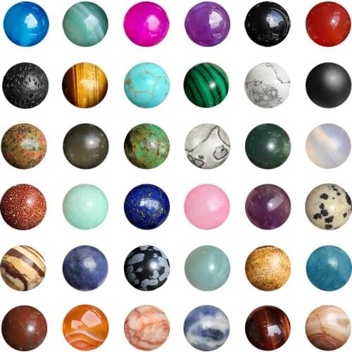 Round Natural Stone Rock Turquoises Rose Quartz Amethysts Loose Spacer Beads lot for Bracelet Jewelry Making Findings DIY Crafts