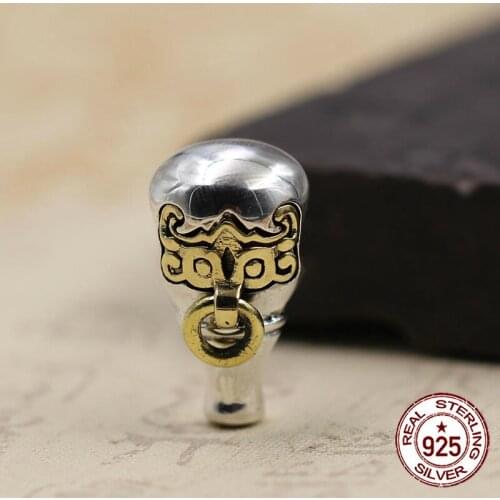 100% s925 sterling silver pendant personality high-end fashion style carved gourd shape DIY jewelry accessories 2018 new hot