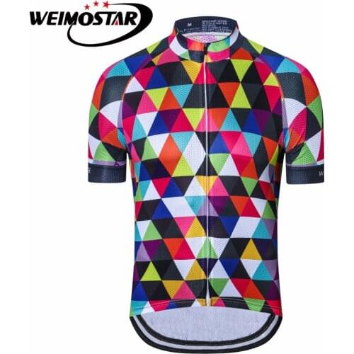 Weimostar Summer Cycling Jersey Men Colorful Racing Sport Quick Dry MTB Bicycle Clothing Shirt Cycling Clothing Bike Jersey
