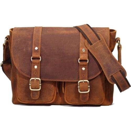 Hot Selling Leather Retro Leather MENS Bag Briefcase Fashion & Casual Mens Handbag Cross Shoulder Computer Bag