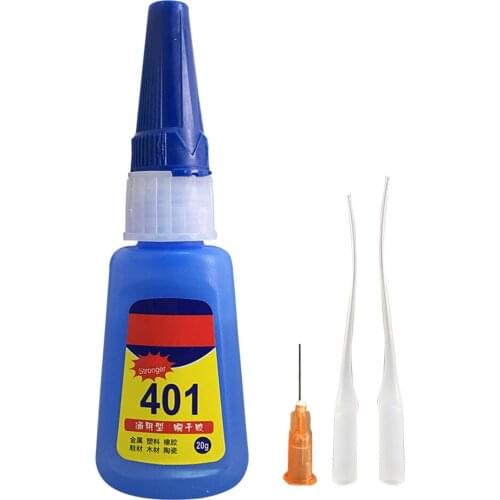 Reusable 401 Super Glue Strong Adhesive Multi-Function Glues Paste Adhesive Suitable for Glass Wooden Jewelery Shoes 20g