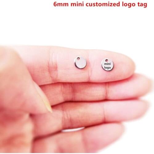 MYLONGINGCHARM 50pcs/lot 6mm mini disc Custom Logo or Words Engravable mini Circle Tags,Custom Medal,Custom Charms-G2228