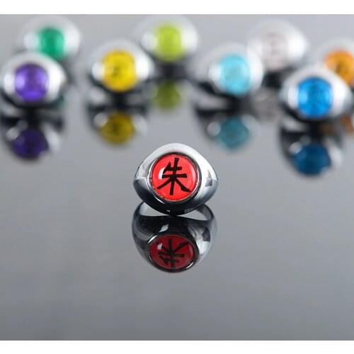 New 1PC 6Colors Anime Cosplay Ring Akatsuki Itachi Pain Metal Finger Adult Ninja Props Accessories Cool Stuff Gift 2021