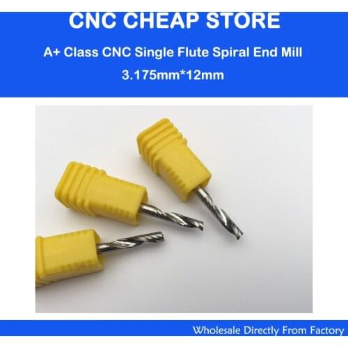One Flute Spiral End Mill Tools, Import Euro Material Carbide CNC Bits