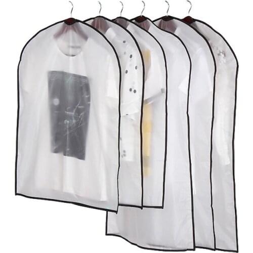 Clothes Hanging Dust Cover Storage Bag Wardrobe Clothes Organizer Suit Coat Protector Household Garment Bag with/without Zipper